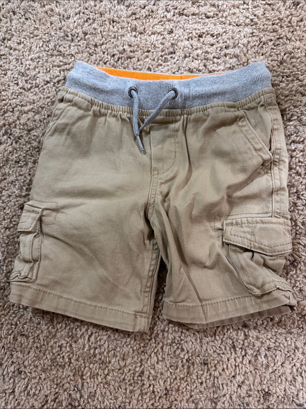 wonder nation Khaki Cargo Shorts with Gray Waistband